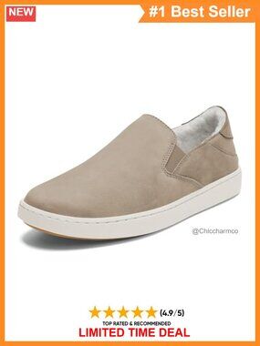 Waterproof Nubuck Leather Slip-On Sneakers Shearling Lined Comfort